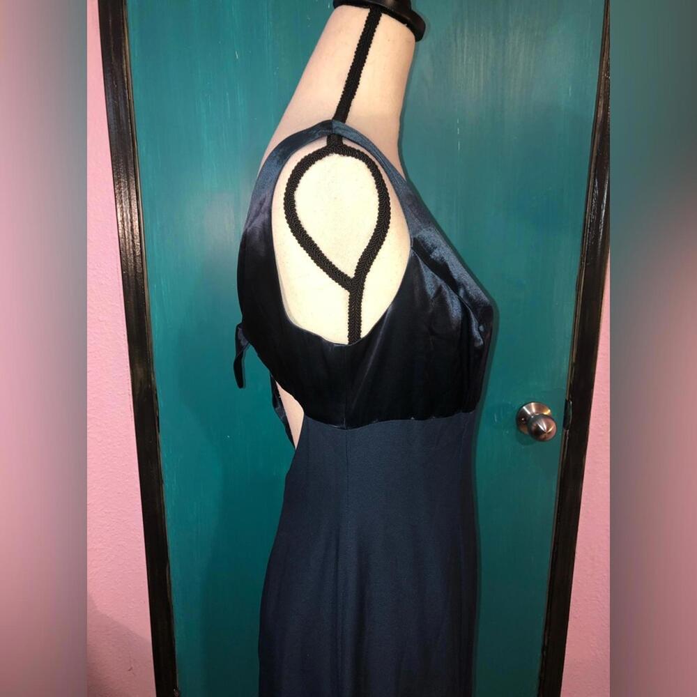 Y2K Satin Open Back Formal Maxi Dress Size M - Picture 8 of 9